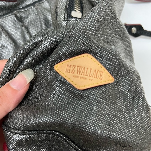 MZ Wallace Jane Double Pocket Silver Shoulder Bag - Picture 5 of 9